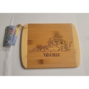 Virginia State Map Totally Bamboo Cutting Serving Board - Charcuterie NWT